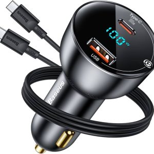 100W USB Car Charger Quick Charge QC 3.0 PD 3.0 USB Type C Car Fast Charging For iPhone Huawei Samsung Laptops Tablets