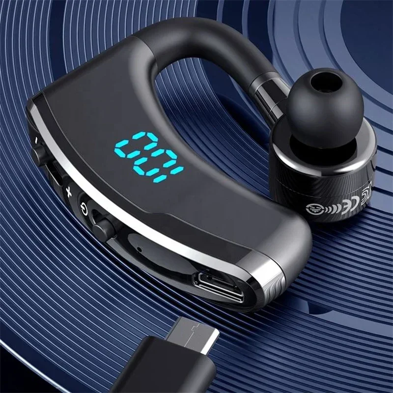Bluetooth 5.2 Earphone Wireless Ear Hook Headset LED Display HiFi Stereo Headphones Waterproof Earbuds - Image 4